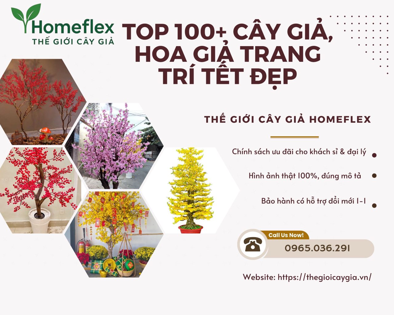 Top 100+ Cây giả, hoa giả trang trí tết đẹp, giá rẻ
