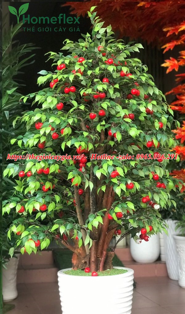 Cây giả decor trong nhà căn hộ chung cư