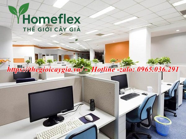 Cây giả decor trang trí văn phòng