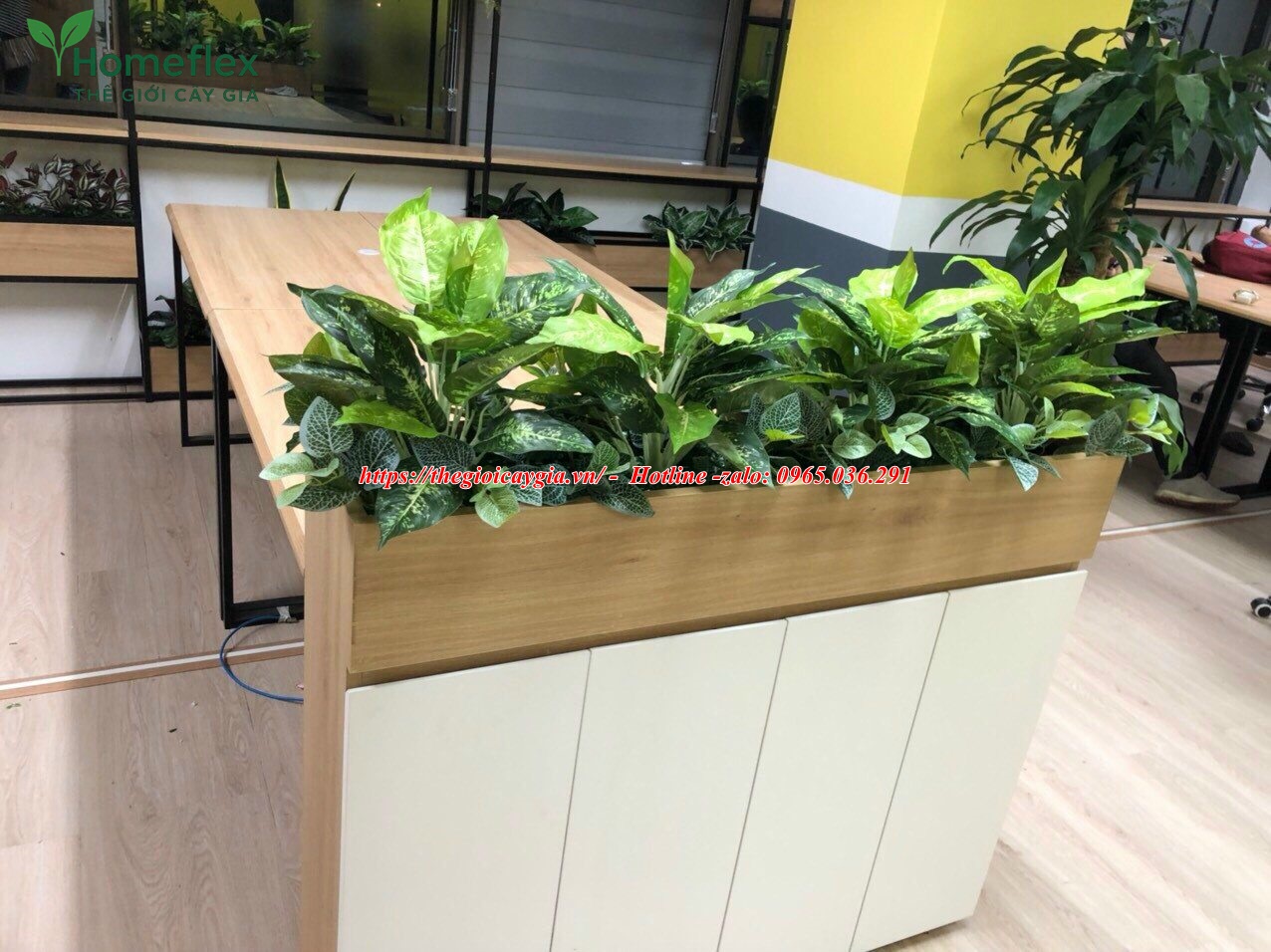 Cây giả decor trang trí văn phòng