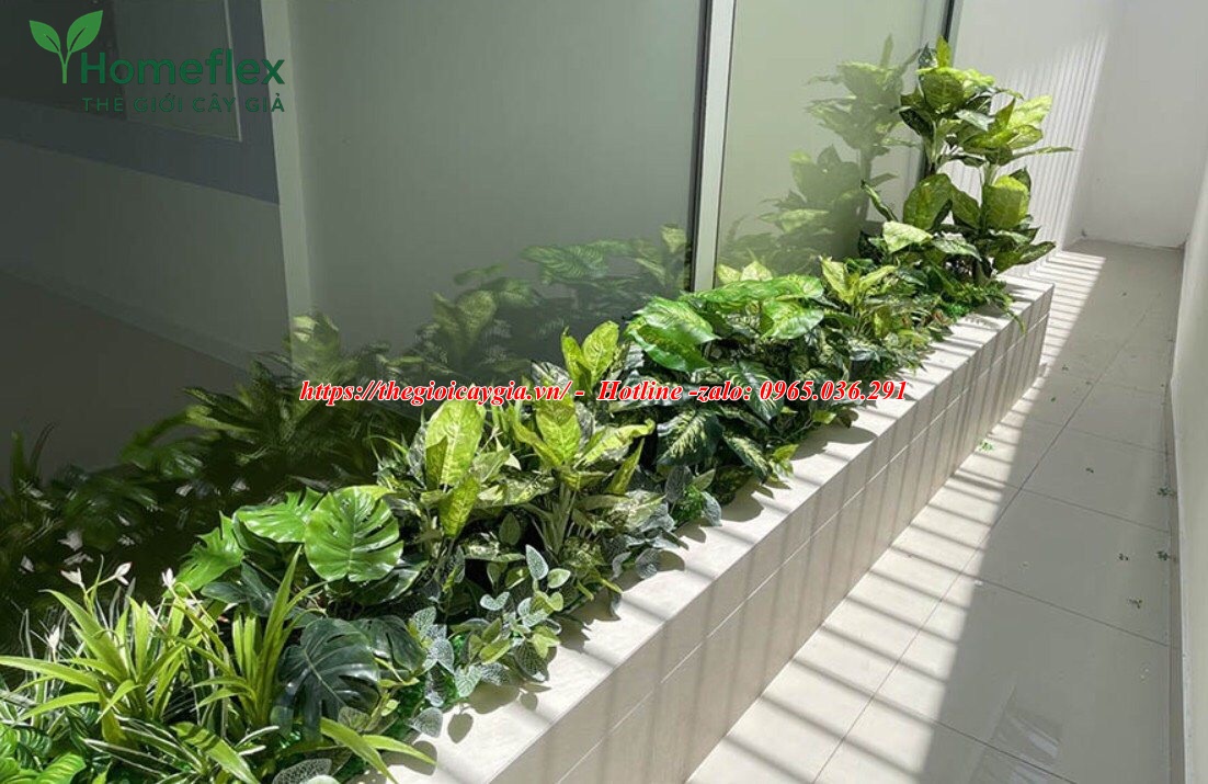 Cây giả decor trang trí văn phòng