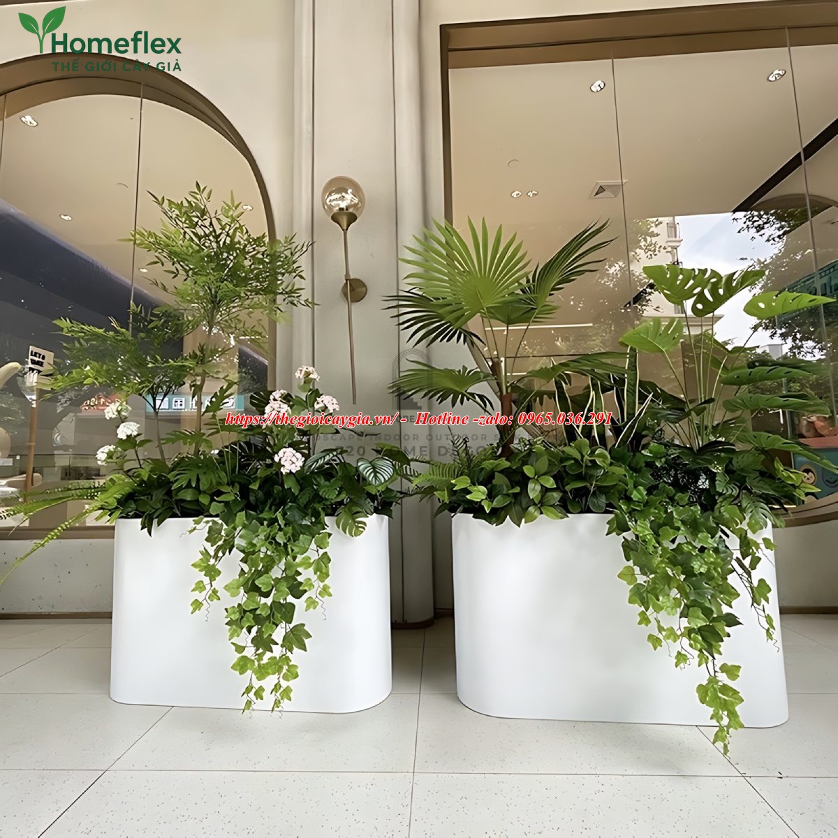 Cây giả decor trang trí văn phòng