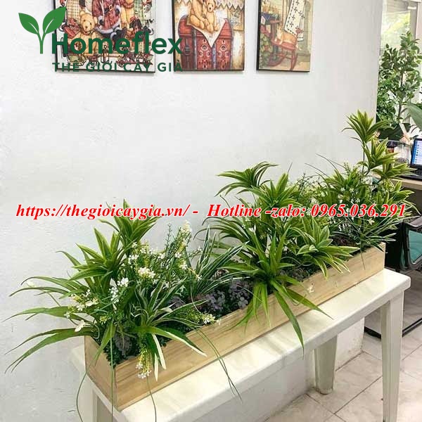 Cây giả decor trang trí văn phòng