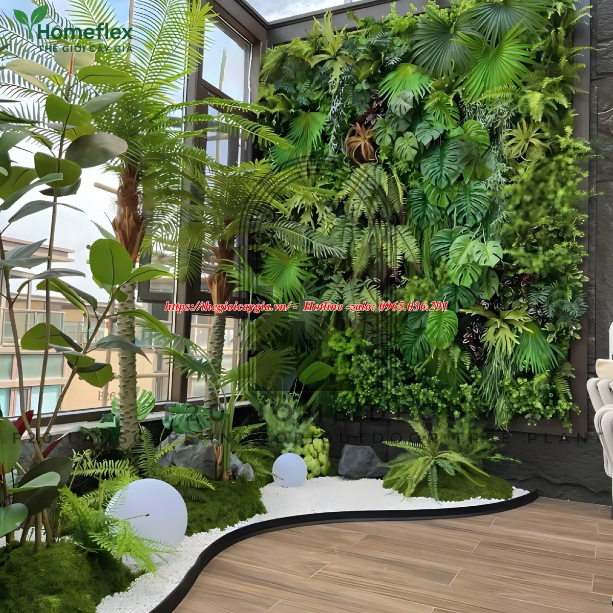 Cây giả decor trang trí văn phòng