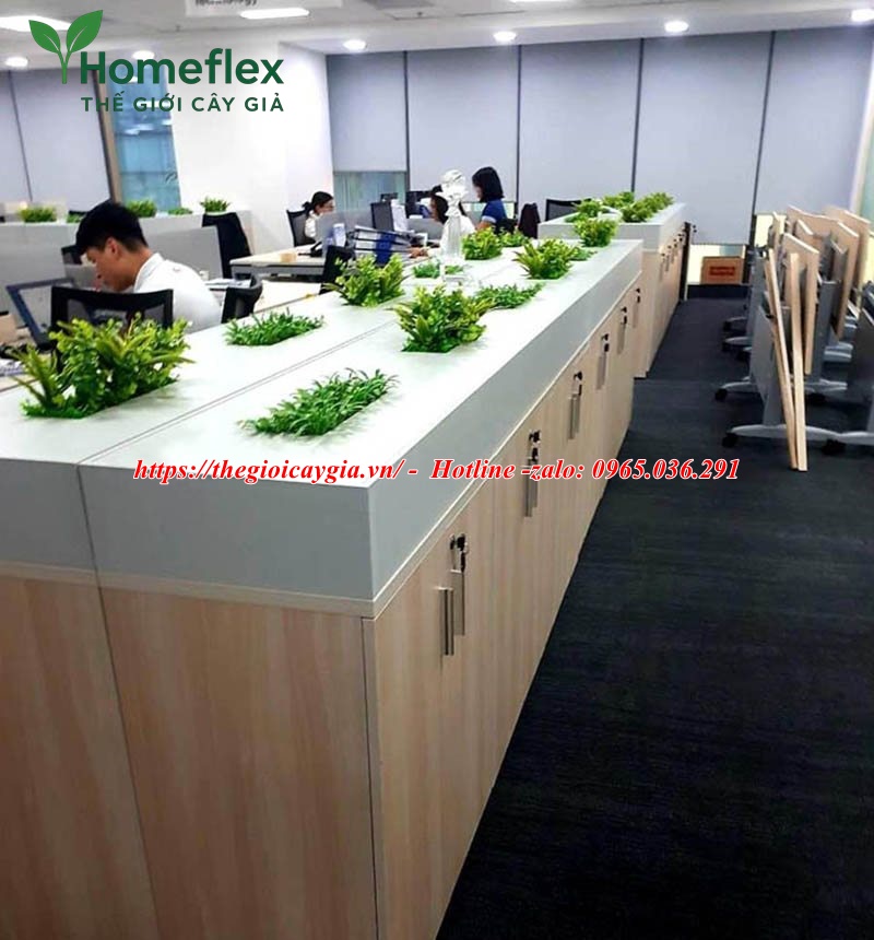 Cây giả decor trang trí văn phòng