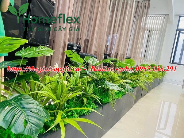 Cây giả decor trang trí văn phòng