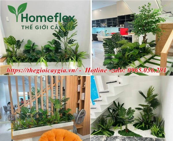 Top 100+ Bồn, Bục, Hộp cây giả trang trí văn phòng, nhà ở