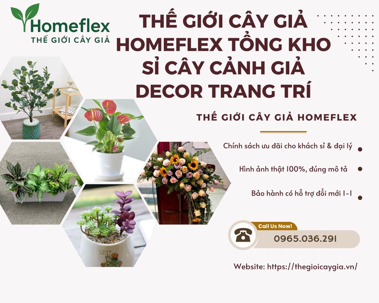 Thế giới cây giả Homeflex tổng kho sỉ cây cảnh giả decor trang trí 2026