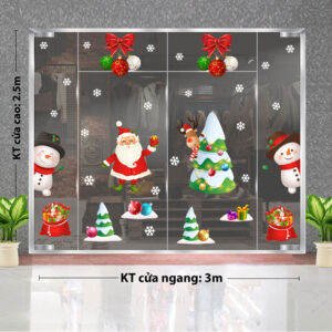 DECAL TRANG TRÍ GIÁNG SINH CHO TRƯỜNG MẦM NON NHỮNG NGƯỜI BẠN NHỎ CÙNG ÔNG GIÀ NOEL