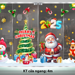 TRANG TRÍ GIÁNG SINH 2025 ÔNG GIA NOEL VÀ NGƯỜI TUYẾT BÊN CÂY THÔNG TRÊN CÁNH ĐỒNG TUYẾT TRẮNG