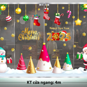 TRANG TRÍ GIÁNG SINH 2025 NGƯỜI TUYẾT VÀ ÔNG NOEL VÀ CỤM THÔNG SẮC MÀU