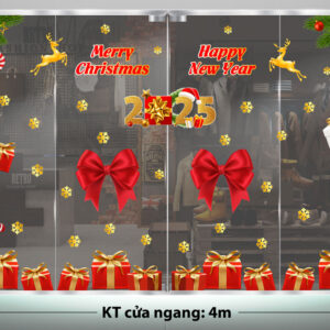 DECAL TRANG TRÍ GIÁNG SINH 2025 SẮC ĐỎ MÙA NOEL