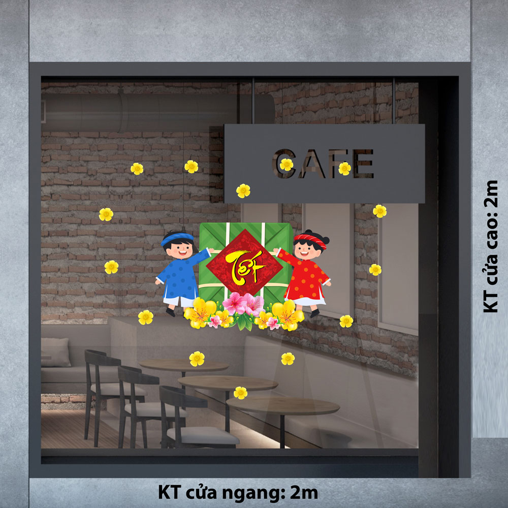 TRANG TRÍ TẾT HAI BÉ CÙNG BÁNH CHƯNG XANH
