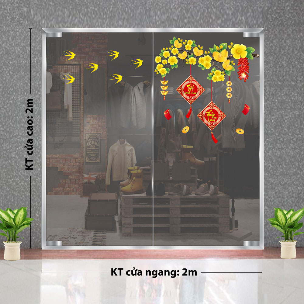 TRANG TRÍ TẾT CHO CÔNG TY ĐÔI LIỄN VÀ CÀNH MAI VÀNG