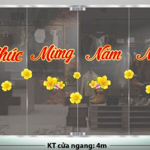 TRANG TRÍ TẾT CHO CỬA HÀNG CHỮ CHÚC MỪNG NĂM MỚI VÀ MAI VÀNG