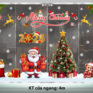 TRANG TRÍ GIÁNG SINH 2025 ÔNG GIÀ NOEL BÊN CÂY THÔNG XANH TRÊN CÁNH ĐỒNG TUYẾT