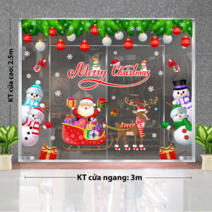TRANG TRÍ GIÁNG SINH NHỮNG NGƯỜI BẠN TUYẾT LẤP LÓ BÊN XE KÉO ÔNG GIÀ NOEL