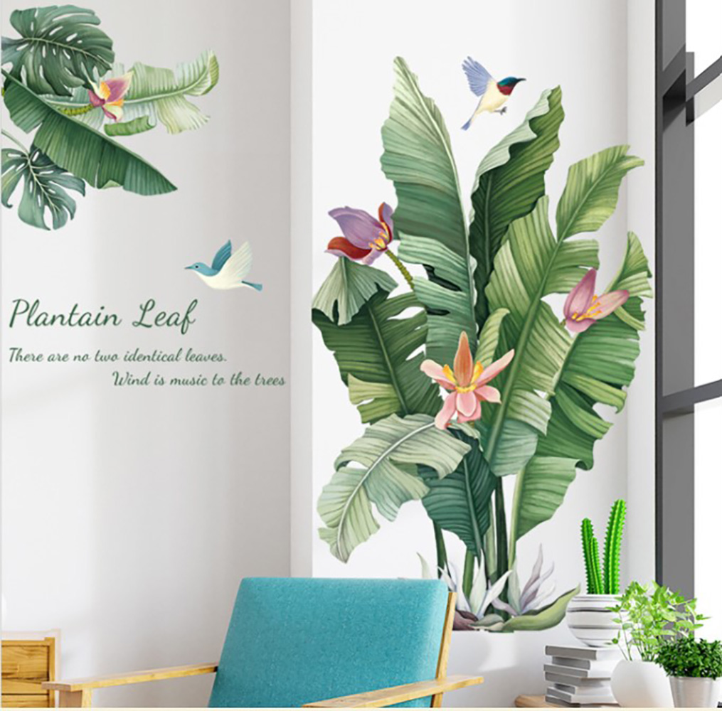 DECAL TRANG TRÍ BỤI HOA CHUỐI
