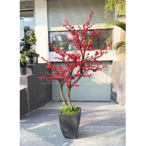 CHẬU CÂY HOA ĐÀO- HOA ĐÀO BÍCH GIẢ TRANG TRÍ TẾT, DECOR NỘI THẤT LAN DECOR (2M1)- CC793