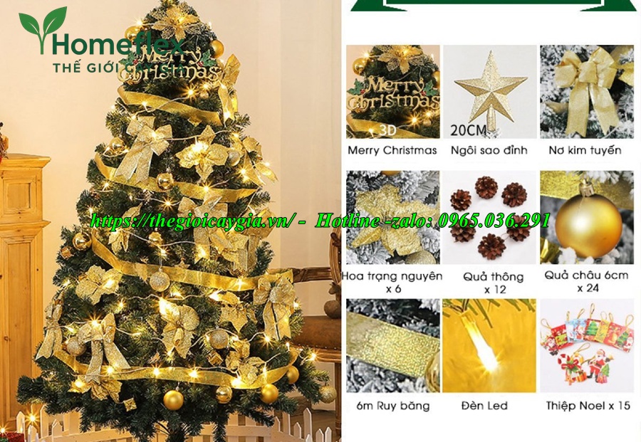 Combo Cây Thông Noel Giả Kèm Phụ Kiện