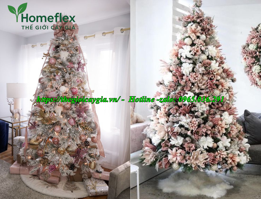 Cây thông noel màu hồng
