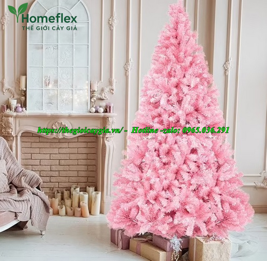 Cây thông noel màu hồng