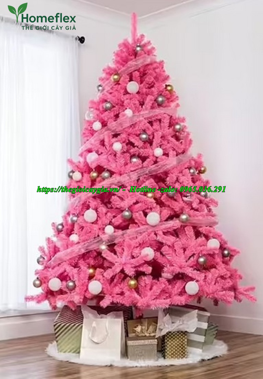 Cây thông noel màu hồng