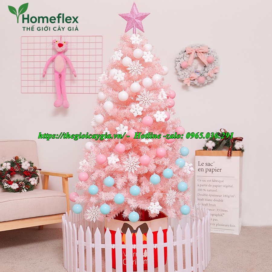 Cây thông noel màu hồng