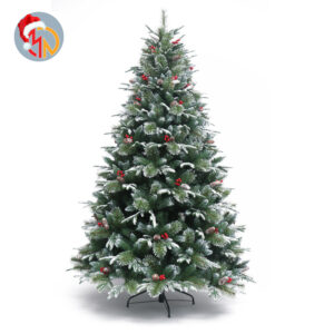 Cây Thông Noel PE Phủ Tuyết Qủa Đỏ 1m5