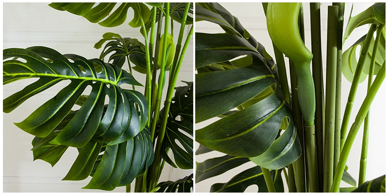 CC34 3 2 - Cây Trầu Bà lá xẻ giả, cây monstera giả - 160cm
