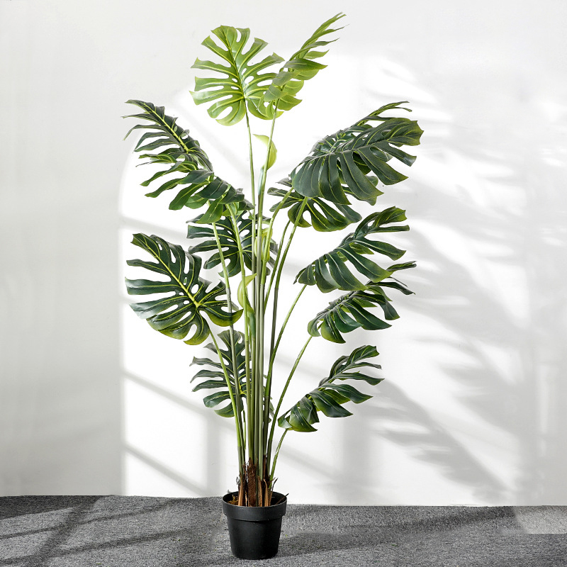 CC34 4 2 - Cây Trầu Bà lá xẻ giả, cây monstera giả - 160cm
