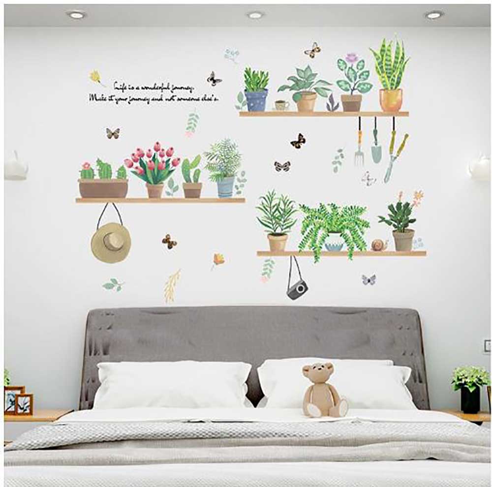 Decal những chậu cây xanh