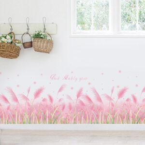 DECAL CỎ BÔNG LAU HỒNG