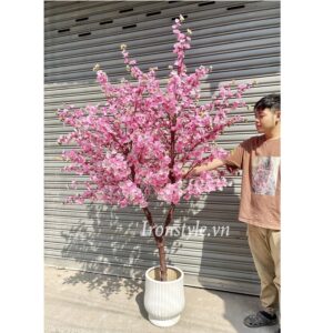 Cây đào giả trang trí decor cao 2m