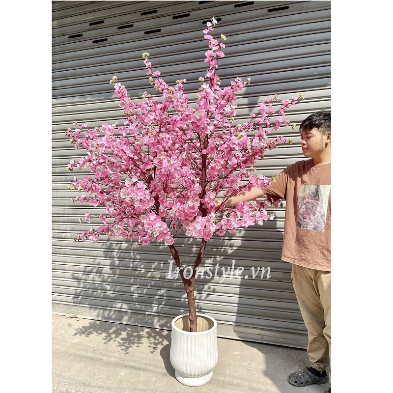 Cây đào giả trang trí decor cao 2m