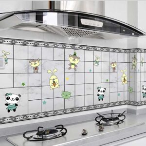 Decal dán bếp tráng nhôm gấu panda và bạn