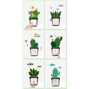 DÁn ổ điện những chậu cây xương rồng