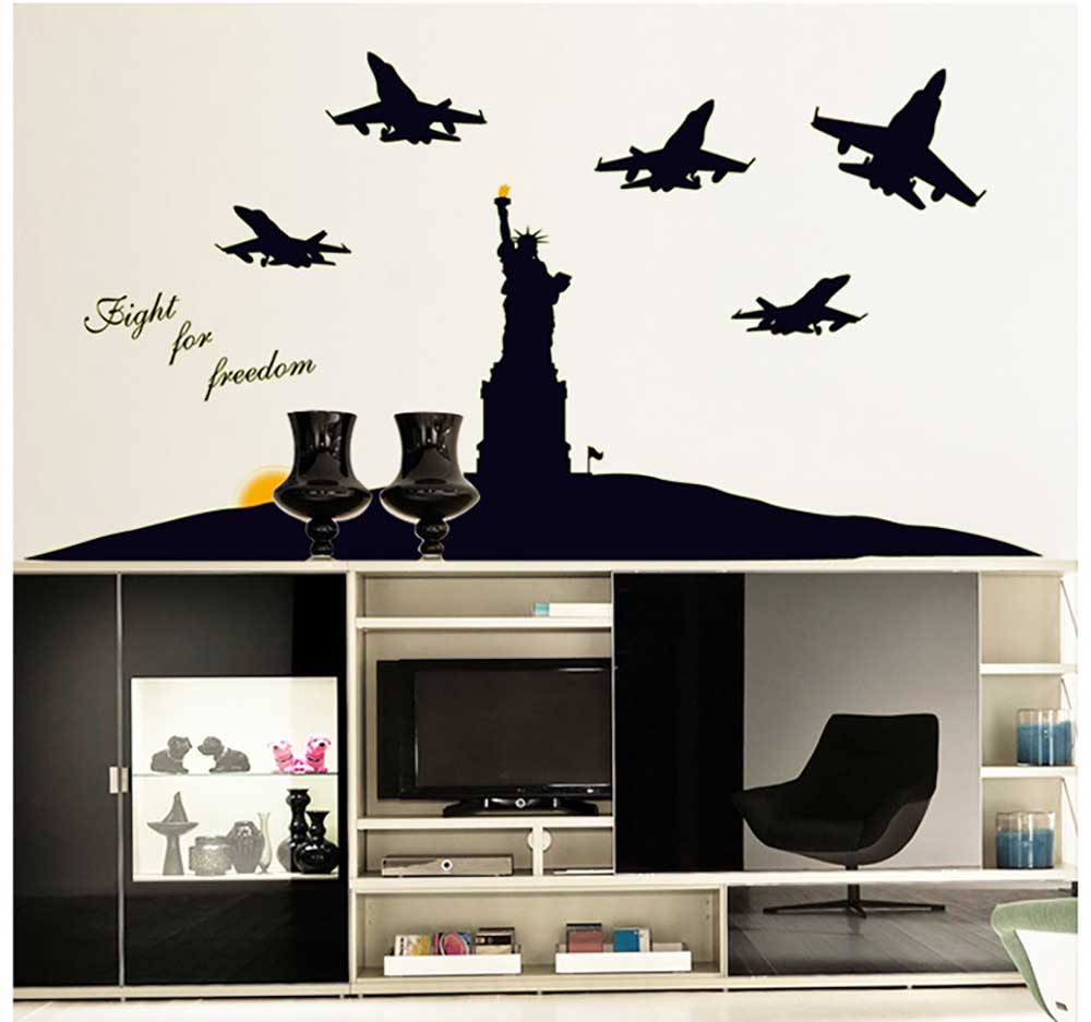 Decal dán quang tượng nữa thần tự do và đội bay
