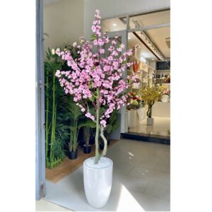 Chậu cây hoa đào giả cao 1m7