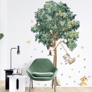 DECAL NHỮNG CHÚ MÈO CON CHƠI ĐÁNH ĐU TRÊN CÂY XANH