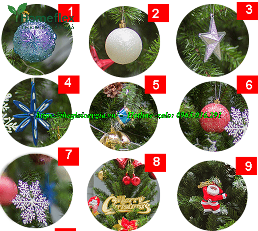 Phụ kiện trang trí cây thông noel giả