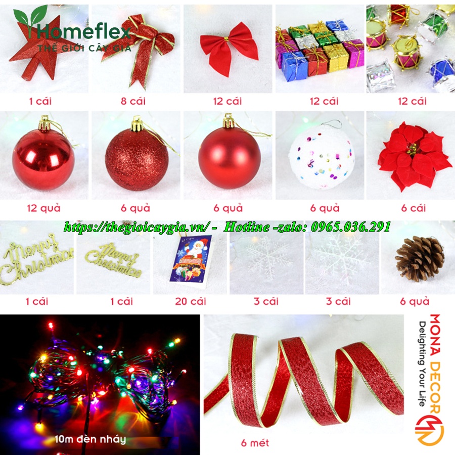 Phụ kiện trang trí cây thông noel giả