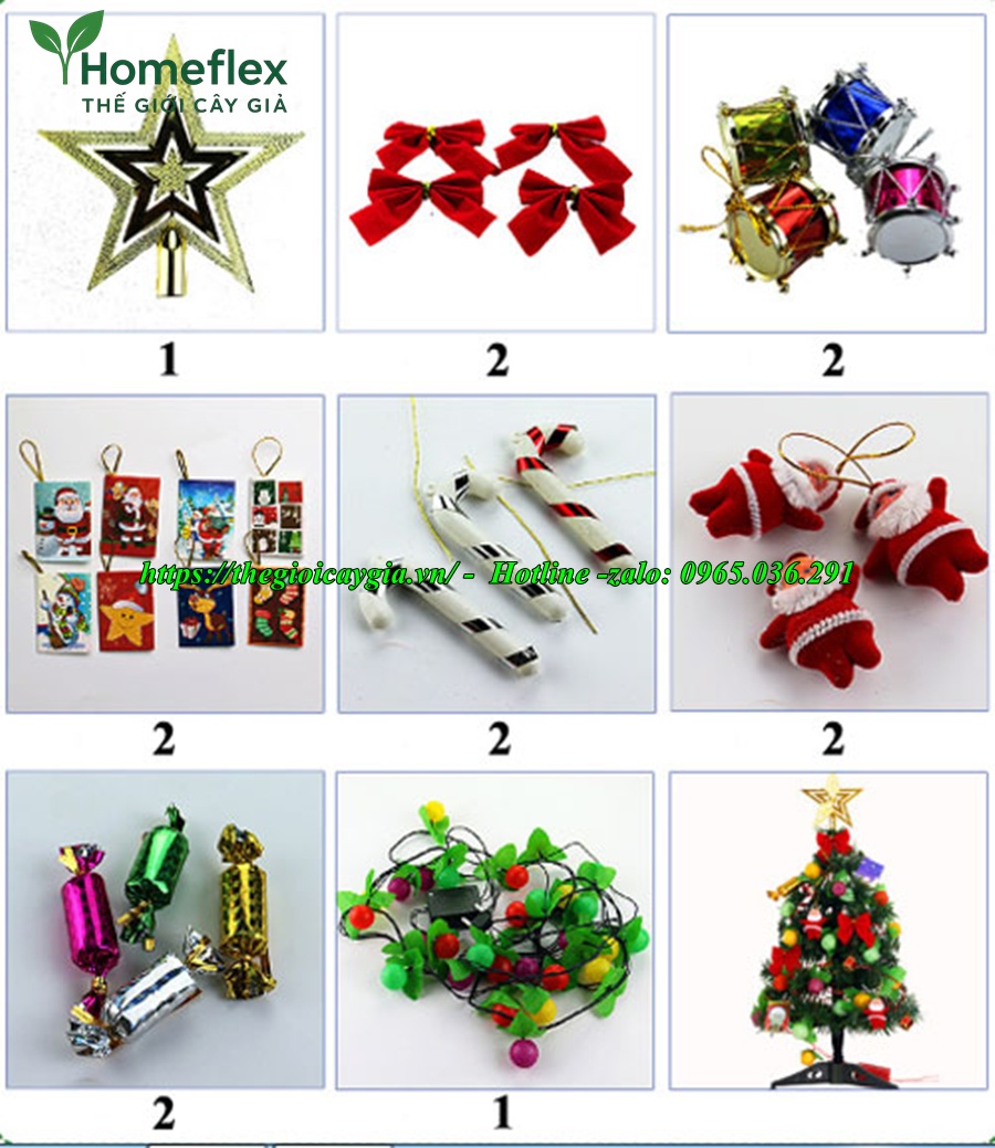 Phụ kiện trang trí cây thông noel giả