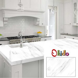 Decal dán bếp vân đá Granite trắng vân đen