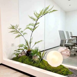 Bồn Rêu Tiểu Cảnh- Bồn Dương Xỉ Culi Thiết Kế Tiểu Cảnh Khô Văn Phòng Làm Việc (180x50x175cm)- RC076